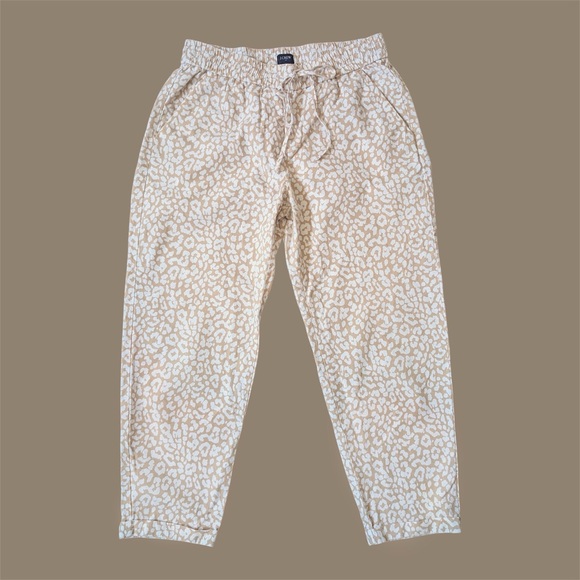 J. Crew Linen Cotton Drawstring Pants Floral - Picture 1 of 6